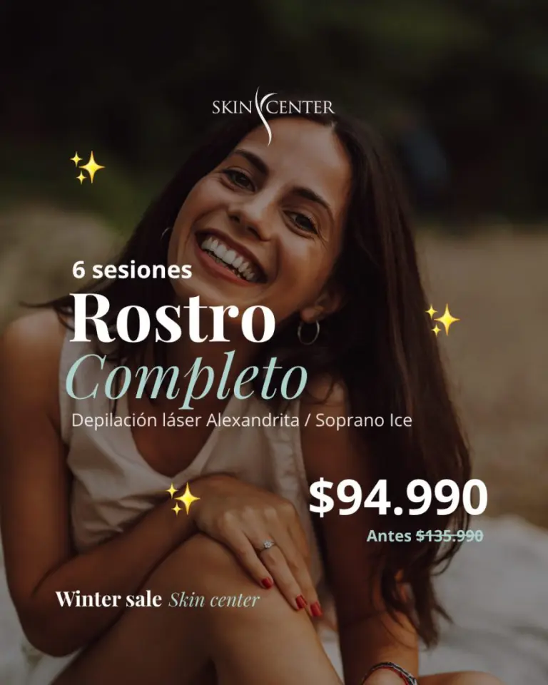 Pack 6 sesiones depilación láser Rostro Completo SkinCenter